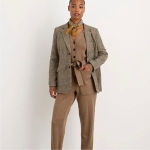 Camel brown Alex mill sweater jumpsuit (wool and cotton blend)